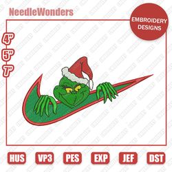 nike x grinch embroidery designs, christmas christmas designs, nike embroidery designs, digital file