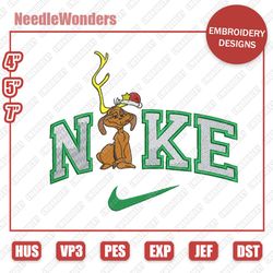 nike dog christmas embroidery designs, christmas christmas designs, nike embroidery designs, digital file