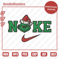 nike grinch face embroidery designs, christmas christmas designs, nike embroidery designs, digital file