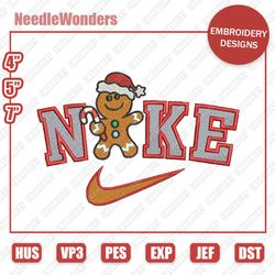 gingerbread christmas nike embroidery designs, christmas christmas designs, nike embroidery designs, digital file