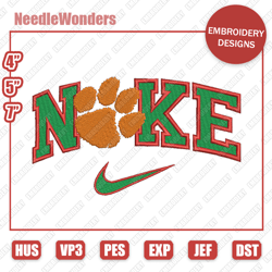 nike embroidery designs, nike x clemson tigers christmas designs, sport embroidery designs, digital file