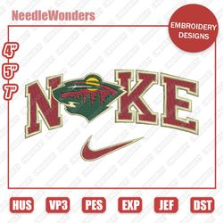 nhlsport embroidery designs, nike minnesota wild digital designs, nike embroidery designs, digital file