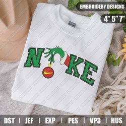 nike grinch hand embroidery files, christmas embroidery designs, nike embroidery designs files, instant download