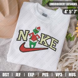 nike grinch embroidery files, christmas embroidery designs, nike embroidery designs files, instant download