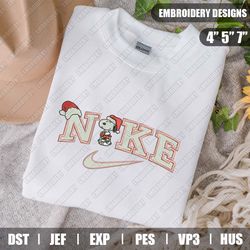 nike snoopy xmas embroidery files, christmas embroidery designs, nike embroidery designs files, instant download