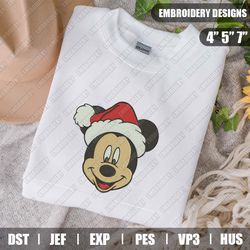 mickey santa embroidery files, disney christmas embroidery designs, disney embroidery designs files, instant download