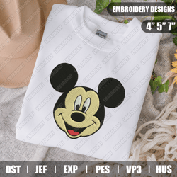 mickey face embroidery files, disney embroidery designs, mickey embroidery designs files, instant download