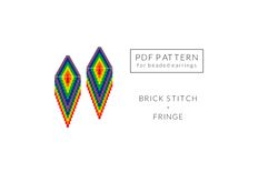 native american print earrings diy, brick stitch pattern, miyuki delica pattern, lgbtq pride earrings patern, beadwork