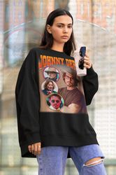 justice for johnny depp sweatshirt, photo johnny depp homage sweater, johnny depp longslee