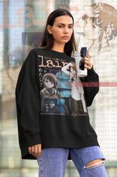 serial experiments lain sweatshirt, classic lain iwakura sweater, anime 90s, lain vintage