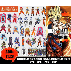200 files dragon ball svg bundle, dragon ball z svg, goku png, dragon ball png, dragon ball z png, dragon ball logo