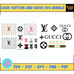 gucci louis vuitton logo bundle svg, brand svg, gucci svg, louis vuitton svg, louis vuitton logo svg, fashion logo svg