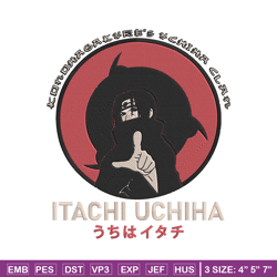 uchiha itachi embroidery design, naruto embroidery,embroidery file, anime embroidery, anime shirt,digital download.