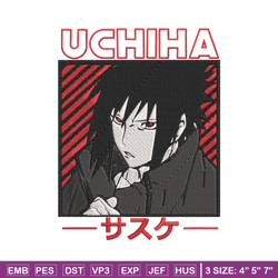 uchiha sasuke embroidery design, naruto embroidery,embroidery file, anime embroidery, anime shirt, digital download