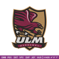 ulm warhawks logo embroidery design, ncaa embroidery, embroidery design, logo sport embroidery, sport embroidery.