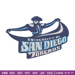 university of san diego logo embroidery design,ncaa embroidery,sport embroidery,embroidery design,logo sport embroidery