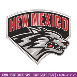 unm lobos mascot embroidery design, ncaa embroidery, sport embroidery, logo sport embroidery, embroidery design