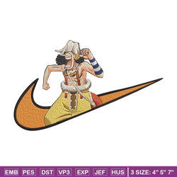 usopp x nike embroidery design, one piece embroidery, embroidery file, nike embroidery, anime shirt, digital download