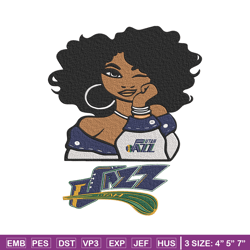 utah jazz girl embroidery design, nba embroidery, sport embroidery, embroidery design, logo sport embroidery