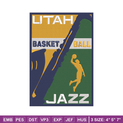 utah jazz logo embroidery design, nba embroidery, sport embroidery,embroidery design, logo sport embroidery