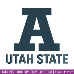 utah state logo embroidery design, ncaa embroidery, sport embroidery, logo sport embroidery, embroidery design