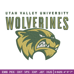 utah valley wolverines embroidery design, ncaa embroidery, sport embroidery, logo sport embroidery, embroidery design