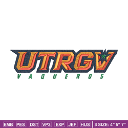 utrgv logo embroidery design, ncaa embroidery, sport embroidery, logo sport embroidery, embroidery design