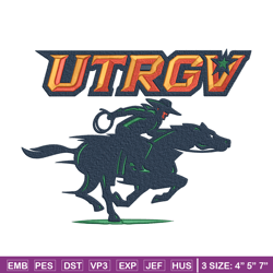 utrgv vaquero logo embroidery design, sport embroidery, logo sport embroidery,embroidery design, ncaa embroidery