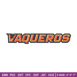 utrgv vaqueros logo embroidery design, ncaa embroidery, embroidery design, logo sport embroidery, sport embroidery.