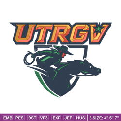 utrgv vaqueros logo embroidery design, ncaa embroidery, sport embroidery,logo sport embroidery,embroidery design