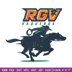 utrgv vaqueros poster embroidery design,ncaa embroidery, embroidery design, logo sport embroidery, sport embroidery.