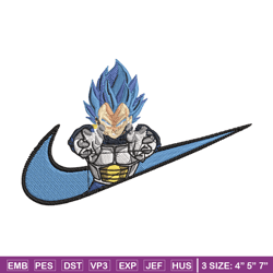 vegeta blue embroidery design, dragonball embroidery, embroidery file, nike embroidery, anime shirt, digital download