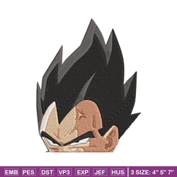 vegeta peeker embroidery design, dragonball embroidery, embroidery file, anime embroidery, anime shirt, digital download