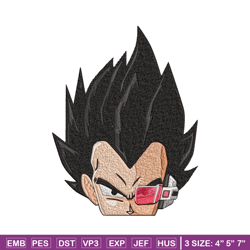 vegeta peeker embroidery design, dragonball embroidery, embroidery file, anime embroidery, anime shirt,digital download.