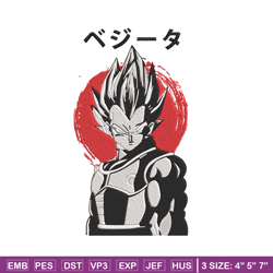 vegeta poster embroidery design, dragonball embroidery, embroidery file, anime embroidery,anime shirt, digital download