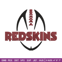 washington redskins ball embroidery design, washington redskins embroidery, nfl embroidery, logo sport embroidery.