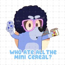 bluey 80s mini cereal png, funny bluey png, png bluey 80s, bandit bluey digital, clipart bluey funny