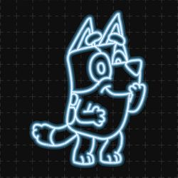 bluey neon png, muffin bluey png, muffin birthday bluye cartoon, muffin heeler png, digital download