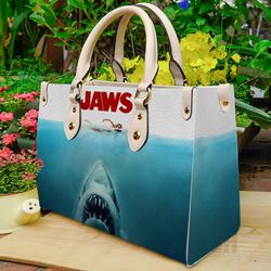 jaws leather handbag, jaws tv purse, jaws horror movies , jaws fan gift, funny halloween gift