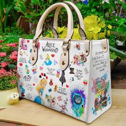 alice in wonderland leather handbag, alice in wonderland gift for her woman, funny halloween gift