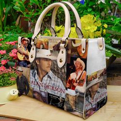 alan jackson music leather handbag, alan jackson 1 gift for her woman, vintage gift for fan2