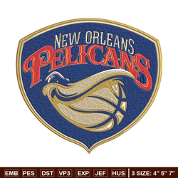 orleans pelicans design embroidery design, nba embroidery, sport embroidery, embroidery design, logo sport embroidery