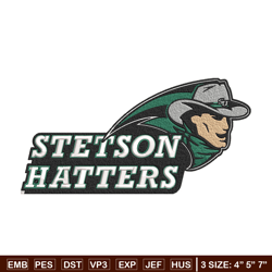 stetson hatters logo embroidery design, ncaa embroidery, sport embroidery, logo sport embroidery,embroidery design