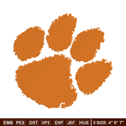 tiger paws logo embroidery design, ncaa embroidery, sport embroidery,logo sport embroidery,embroidery design