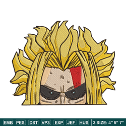 all might peeker embroidery design, mha embroidery, embroidery file, anime embroidery, anime shirt, digital download