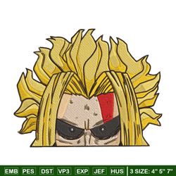 all might peeker embroidery design, mha embroidery, embroidery file, anime embroidery, anime shirt, digital download