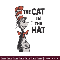 the cat in the hat embroidery design, dr seuss embroidery, embroidery design, embroidery file, digital download.