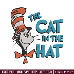 the cat in the hat embroidery design, dr seuss embroidery, embroidery file, embroidery design, digital download