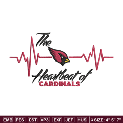 the heartbeat of arizona cardinals embroidery design, arizona cardinals embroidery, nfl embroidery, sport embroidery.