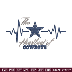 the heartbeat of dallas cowboys embroidery design, dallas cowboys embroidery, nfl embroidery, logo sport embroidery.